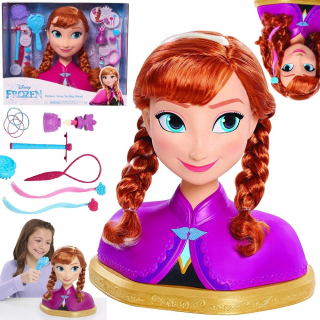 Elsa Frozen - Anna Kraina Ice Head pre Styling - 30cm mrazené