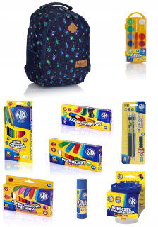 Školský batoh, taška - Astra School Batchpack Hash + LEAKETTE 8 prvky
