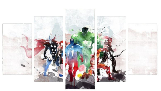 HULK - Avengers Hulk TRIPTYCH OBRÁZOK NA PLÁTNO 100x55cm