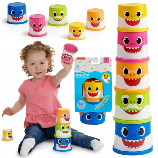 Baby Shark Pyramid Sorter hrnčeky na pokládku