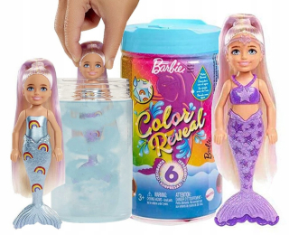 Barbie bábika - Barbie Chelsea farebné prekvapenie morská panna dúha