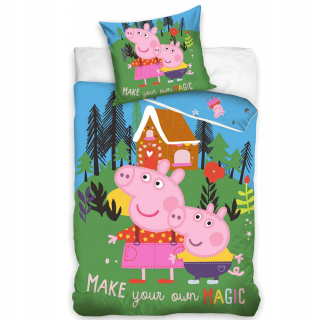 Bavlnené posteľné obliečky Prasiatko Peppa 140 × 200 + 70 × 90 cm