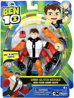 BEN 10 -  Ben 10 Figúrka Omini-Glitch Heros Four-Hands Anger