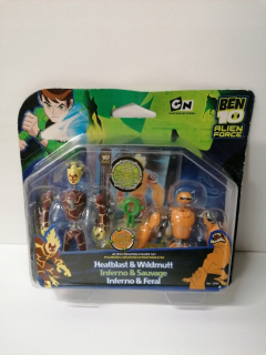 BEN 10 - Ben 10 HeatBlast Inferno Wildmutt Figures Kit