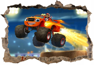 Blaze a Monster autá - Blaze a Mega Extra stroj Nástenné Maľby 3D 130x90cm