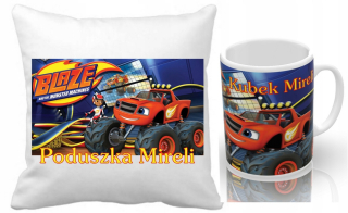 Blaze a Monster autá - Blaze a Mega Machine Set Cushion + MUG + NAME