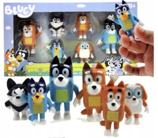 Bluey bingo súprava figúr - 6 Ks rodina a priatelia bluoy bingo