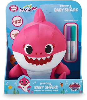 Baby Shark Mascot Shark s maľbou pieseň
