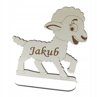 Baránok na sväté prijímanie, biely, meno, gravírovanie, 20 cm, prijímanie s menom
