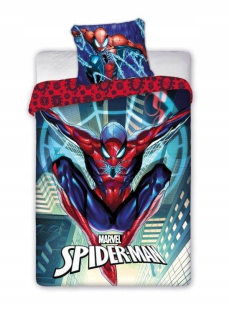 Bavlnené posteľné obliečky modré 140 × 200 Spiderman