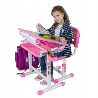 TRANSFORMERS - Pracovný stôl + Detská stolička Set Bambino Pink