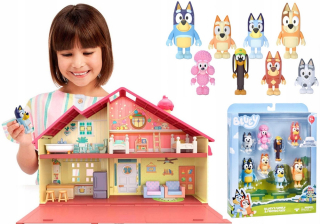 BING A PRIATELIA - Bluey Bingo Chata Obrázky 46CMX36CM +9 Figuríny