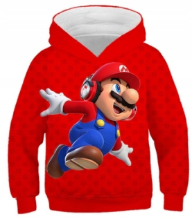 Super Mario - Detská mikina z rozprávky Super Mario Unikátna R.130