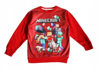 MINECRAFT - Mikina červená DRES MINECRAFT 134/140