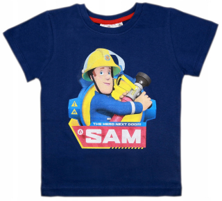 Požiarnik Sam - Blúzka T-Shirt tričko Sam 128 Granat