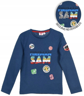 Požiarnik Sam - Blúzka s obojstrannými flitrami Hasiča sám
