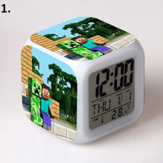 MINECRAFT  - Budík pre dieťa Minecraft hra 8 Typy hodín