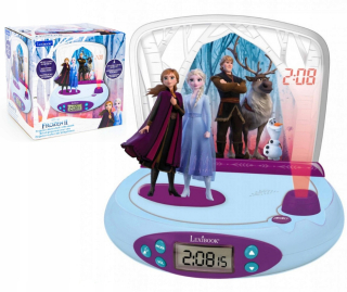 Elsa Frozen - Budík s projektorom zvuk 3D psie hliadkové hodiny