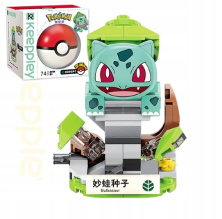 Pokémoni - Bulbasaur Pokemon Lego kompatibilný s Pokerball