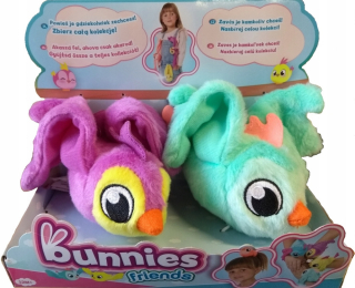 Staviteľ Bob - Bunnies priateľov. 2 plyšové vtáky s magnetom, ...