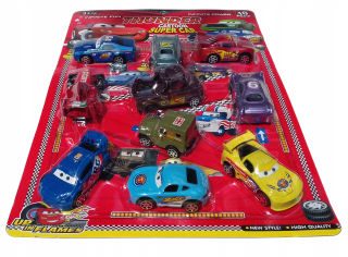 Autá sada 10 ks Cars Carsgzag šrot kovového kovu