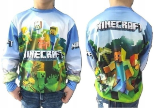 MINECRAFT - Tenká mikina, blúzka ako Minecraft Blue 140