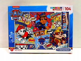 PAW Patrol - Cle puzzle 104 psi hliadka super farba 27261