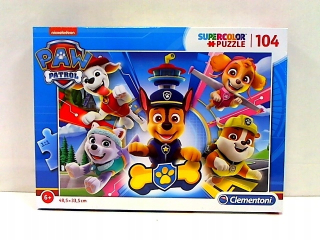 PAW Patrol - Cle puzzle 104 psi hliadka super farba 27262