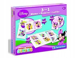 Minnie Mouse - Clementoni 12860 MEMO DOMINO LOTTO 3IN1 MINNIE