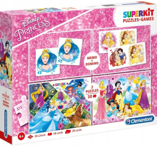Clementoni Puzzle Memory Domino Princess 4in1