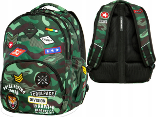 Školský batoh, taška - COOLPACK Bentley Bathpack Camo Green Placky 30l