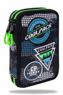 Peračník - Coolpack jumper 2 puzdro na ceruzku s vybaveným. Šedé odznaky B