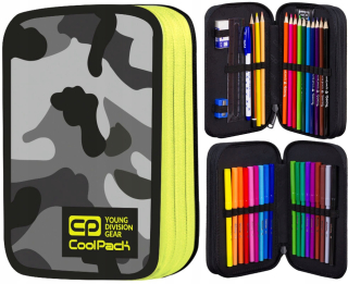Peračník - COOLPACK JUMPER 2 CASO PENCIL CASE ŽLTÉ NEON