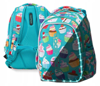 Školský batoh, taška - Coolpack School Batchpack Ledpack Lights Cupcakes