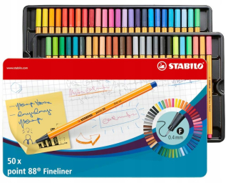 Tenký studio stabilo bod 88 sada 50 colts v krabici