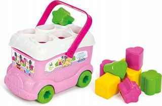 Autobus Clementoni Baby Minnie, vozidlo s triediacimi blokmi
