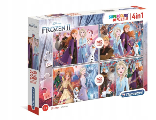 Elsa Frozen - Clementoni Puzzle 2x20 + 20x60EL Pozemok z Ice 2 21307