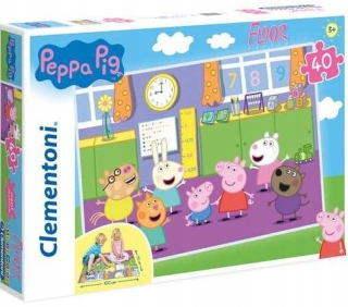 Pepa Pig - Clementoni - Podlahové hádanky 40 Elemetové ošípané