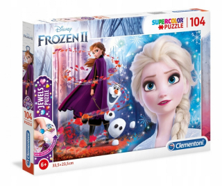 Elsa Frozen - Clementoni - Puzzle s dekoráciami 104 pozemných prvkov