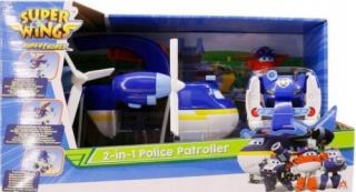 Cobi 740834. Super Wings. Policajné hliadkové auto 2v1 + figúrka Džetka
