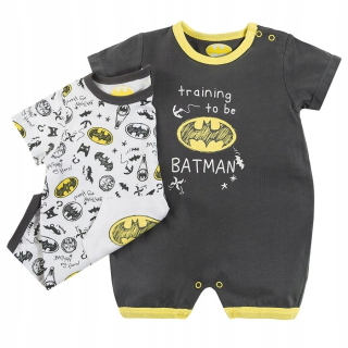 BATMAN -  COOL CLUB CLUBERS X2 ROMPER 2PCS 68CM 3-6M BATMAN