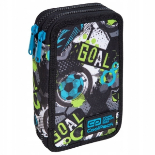 CoolPack Jumper 2, dvojité puzdro na ceruzky - Football (C66230) s príslušenstvom