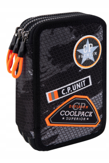 Peračník - COOLPACK JUMPER 3 Trojité puzdro na ceruzku s PC. Čierny b