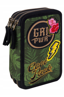 Peračník - COOLPACK JUMPER 3 Trojité puzdro na ceruzku s PC. Zelená g