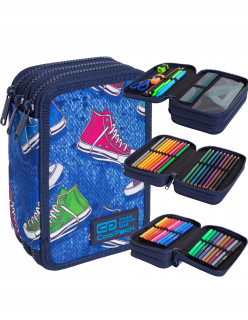 Peračník - COOLPACK JUMPER 3 Trojité puzdro na ceruzku s PC. Otočenie