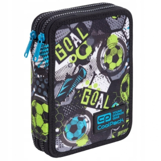 Coolpack - Jumper XL - Dvojité puzdro na ceruzky s vybavením - Football (C77230)