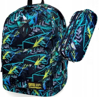 Školský batoh, taška - COOLPACK BACKPACK CROSS SCRIBBLES 26031 2IN1 CASE