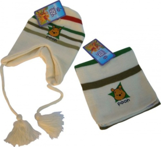 Medvedík Pú - Cap Scarf Set Winnie Cream POO 50-54