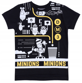 Mimoni - Čierne tričko, Druk a Minions 7-8 rokov 128cm