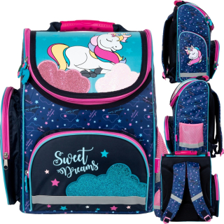 Aktovka školská taška - Derform SchoolBag pre prvý Unicorn